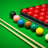 Snooker balls on Snooker table